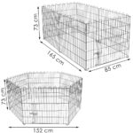 Tarc pentru animale de companie, din fier, forma configurabila, cu usa de acces, 3XL, 165x85x73cm, negru Mob360 - imagine 2