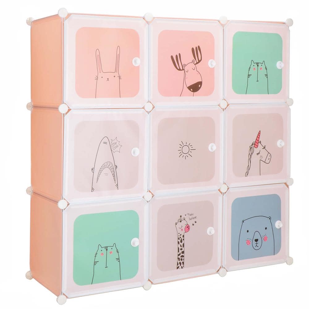 180665-ha0215-szafka-modulowa_M1 Dulap copii, modular cu 9 compartimente, PVC, 110x110x37 cm, multicolor Mob360 - imagine 1