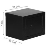 Seif standard cu cheie, 170x230x170 mm, Otel, Negru Mob360 - imagine 2