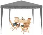Cort pavilion de gradina pliabil automat pop-up, impermeabil, cu protectie UV, 300x300cm, gri Mob360 - imagine 2