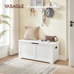 VASAGLE Banca cu spatiu de depozitare, pentru hol sau dormitor, din MDF, 40x100x46cm, alb Mob360 - imagine 2