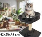 Ansamblu de joaca pentru pisici, cu culcus si loc pentru zgariat, minge, 48cm, gri inchis Mob360 - imagine 3