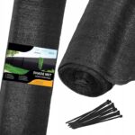 Plasa umbrire si intimitate pentru gard, 1.5m latime, 25m lungime, 140g densitate, negru Mob360 - imagine 3