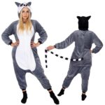 Pijama tip salopeta pentru adulti, model Lemur, marime S Mob360 - imagine 3