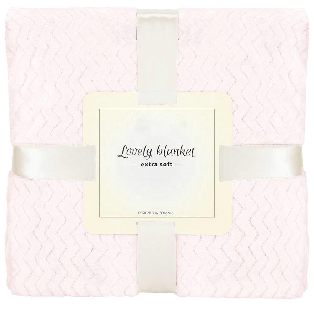 2-29 Patura pufoasa pentru 2 persoane, 2 fete, model in relief, 200x220cm, roz pal Mob360 - imagine 1