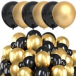 Set 100 baloane pentru petrecere, 40cm, negru auriu Mob360 - imagine 2