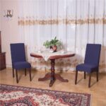 Husa universala pentru scaun, marime universala, poliester si spandex, 45 x 60 cm, bleumarin Mob360 - imagine 3