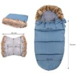 Sac iarna de bebelusi pentru carucior, marime universala, 90x45cm, albastru Mob360 - imagine 3