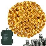 Instalatie lumini de exterior pentru gradina, 5 metri, 50 LED-uri, cu baterii, galben Mob360 - imagine 2