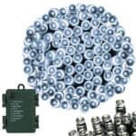 Instalatie lumini de exterior pentru gradina, 5 metri, 50 LED-uri, cu baterii, alb Mob360 - imagine 2