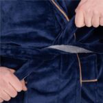 Halat de baie pentru barbati pana la genunchi, marimea L/XL, albastru marin Mob360 - imagine 3