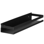 Raft de baie cu 2 sisteme instalare pe perete, aluminiu, 40x10x6cm, negru Mob360 - imagine 3