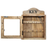 Cutie de chei Atmosphera Amalia cu 10 carlige, 30x40 cm, lemn masiv, design vintage, natur Mob360 - imagine 2