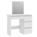 Masa de toaleta si machiaj Beta cu oglinda si 4 sertare, 94x43x130 cm, finisaj alb Mob360 - imagine 6