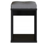 Taburet pentru masuta de toaleta cu sezut confortabil, 30x30x42 cm, negru Mob360 - imagine 3