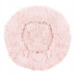 Pat pentru caini si pisici, cu husa detasabila, roz deschis, diametru 50cm Mob360 - imagine 4