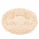 Pat pentru caini si pisici, cu husa detasabila, crem, diametru 90cm Mob360