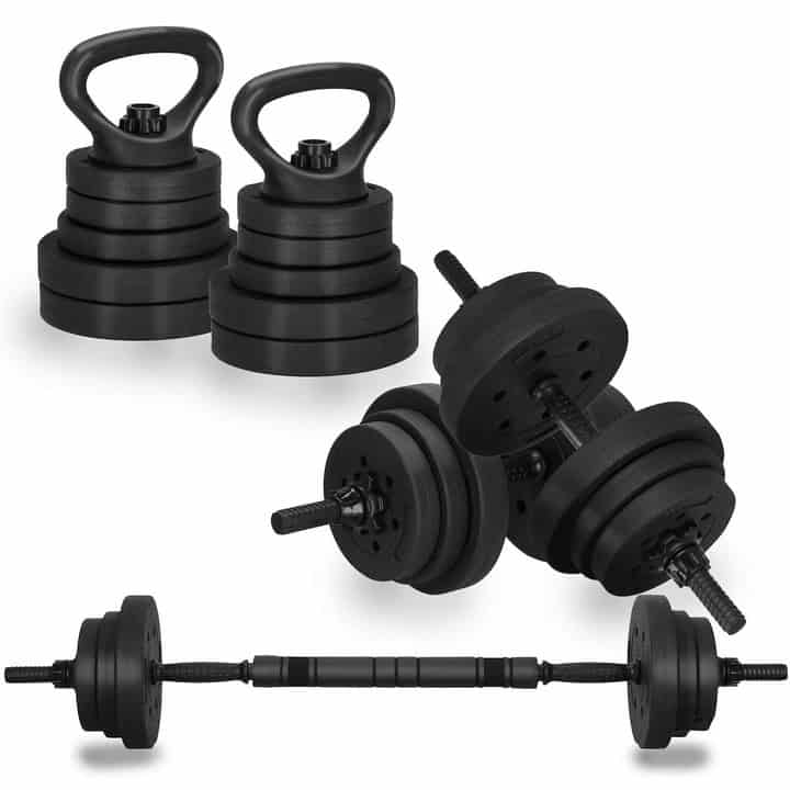2spr Set de greutati multifunctionale transformabil in gantere, kettlebell, haltera, total 40 kg Mob360 - imagine 1
