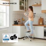 Scara pliabila cu 2 trepte, sarcina 150 kg, otel, 50x60x44 cm, alb si negru Mob360 - imagine 2