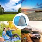 Cort plaja si picnic , protectie UV, 210x130x90 cm, albastru gri Mob360 - imagine 4