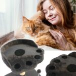 Ansamblu de joaca pentru pisici, cu culcus si loc pentru zgariat, minge, 48cm, gri inchis Mob360 - imagine 4