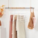 Set de 4 umerase pentru pantaloni, anti-alunecare, capacitate 5 perechi per umeras, 32cm, alb Mob360 - imagine 3