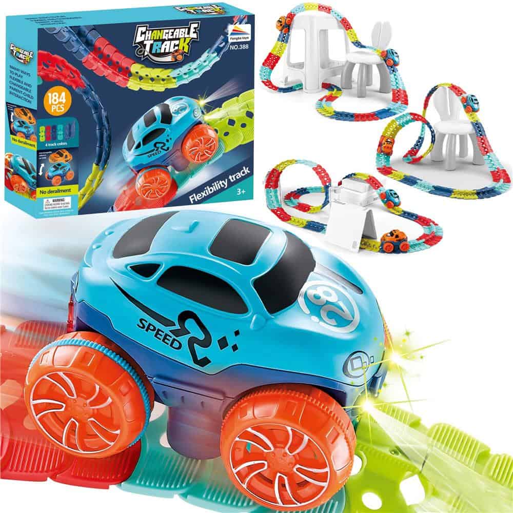 3-209 Circuit masinute Changeable Track, cu 184 de piese, pista configurabila Mob360 - imagine 1
