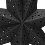 Stea decorativa 3D din hartie ajurata, 50cm, neagra Mob360 - imagine 4