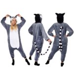 Pijama tip salopeta pentru adulti, model Lemur, marime S Mob360 - imagine 4