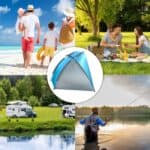 Cort plaja si picnic deschis , protectie UV, 220x115x120cm, albastru gri Mob360 - imagine 4