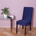 Husa universala pentru scaun, marime universala, poliester si spandex, 45 x 60 cm, bleumarin Mob360 - imagine 4