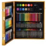 Set de pictura si desen pentru copii, 150 de piese, trusa lemn maro Mob360 - imagine 3
