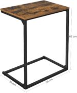 VASAGLE Masa laterala pentru laptop sau servire masa, stil industrial, 55x35x66cm, maro rustic si negru Mob360 - imagine 3