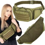 Borseta incapatoare pentru umar sau brau, impermeabila, unisex, 43x15cm, verde Mob360 - imagine 3