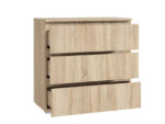 Comoda cu 3 sertare NEO 80, 80x40x80 cm, finisaj stejar mat Mob360 - imagine 3