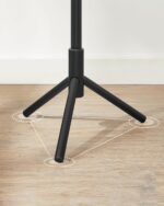 VASAGLE Cuier lemn masiv 47x47x175 cm, 8 carlige si inaltime reglabila, baza triunghiulara, negru Mob360 - imagine 3