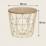 Masuta cafea rotunda Atmosphera Kumi, 40x41 cm, auriu Mob360 - imagine 4