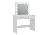 Masa de toaleta si machiaj Mega 12 LED, 100x50x144 cm, cu oglinda iluminata si 2 sertare, alb Mob360 - imagine 3