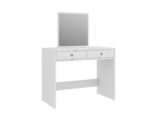 Masa de toaleta si machiaj Mega cu 2 sertare și oglinda, 100x50x134 cm, finisaj alb Mob360 - imagine 3