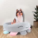 Pat pentru caini, cu margini groase ridicate, antiderapant, model meduza, 70x70x20 cm, gri Mob360 - imagine 4