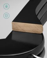 Umerase haine 45x23 cm, set 20 buc, lemn masiv cu bara pentru pantaloni si carlig rotativ, negru Mob360 - imagine 3