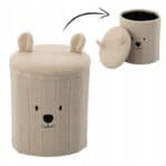 Taburet pentru copii, pliabil cu spatiu depozitare, 80kg, 28×34 cm, bej Mob360 - imagine 4