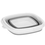 Lighean pliabil, patrat, din plastic si silicon, 24x19cm, 5litri, gri Mob360 - imagine 4