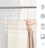 Set de 4 umerase pentru pantaloni, anti-alunecare, capacitate 5 perechi per umeras, 32cm, alb Mob360 - imagine 4