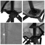 Scaun pliabil camping sau pescuit , cu suport pahar, gri Mob360 - imagine 4