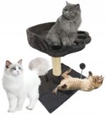 Ansamblu de joaca pentru pisici, cu culcus si loc pentru zgariat, minge, 48cm, gri inchis Mob360 - imagine 5
