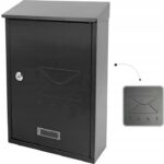 Cutie postala de exterior, pentru gard sau perete, din otel zincat, cu incuietoare, 38x10x25cm, gri inchis Mob360 - imagine 2