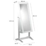 Dulap de toaleta cu oglinda si spatiu de depozitare bijuterii, 35x120cm, alb Mob360 - imagine 7