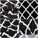 Set 4 huse universale pentru scaun, marime universala, poliester si spandex, 45 x 60 cm, negru alb Mob360 - imagine 6