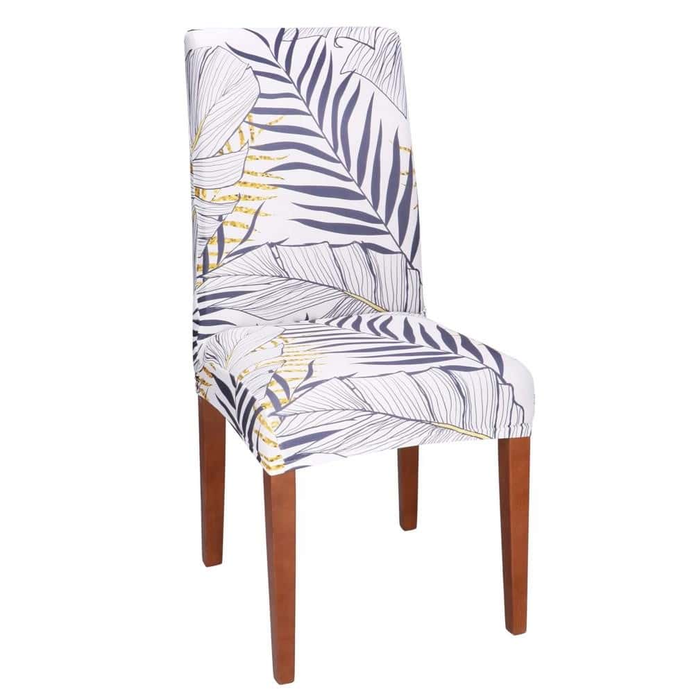 4-38 Husa pentru scaun, marime universala, poliester si spandex, 38x70cm, alb, nuante de bleumarin, galben Mob360 - imagine 1